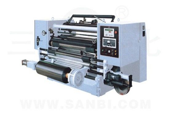 China PLC 15kw PE / PVC Slitting Rewinding Machine With slip force adjustable supplier